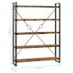 5-Tier Bookcase 140x30x180 cm Solid Reclaimed Wood