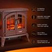 22 Inch 1800W Freestanding Electric Fireplace Stove Realistic LED Flame Effect Thermostat