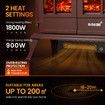 22 Inch 1800W Freestanding Electric Fireplace Stove Realistic LED Flame Effect Thermostat