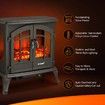 1800W Portable Freestanding 22-inch Electric Fireplace Stove Heater Thermostat 3D Flame Effect