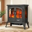 1800W Portable Freestanding 22-inch Electric Fireplace Stove Heater Thermostat 3D Flame Effect