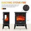 16 Inch Panoramic Electric Fireplace Heater Stove 1800W Portable Flame Thermostat