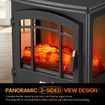 16 Inch Panoramic Electric Fireplace Heater Stove 1800W Portable Flame Thermostat