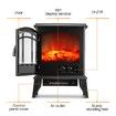 16 Inch Panoramic Electric Fireplace Heater Stove 1800W Portable Flame Thermostat