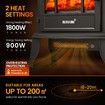 16 Inch Panoramic Electric Fireplace Heater Stove 1800W Portable Flame Thermostat