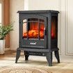 16 Inch Panoramic Electric Fireplace Heater Stove 1800W Portable Flame Thermostat