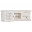 TV Cabinet White 120x30x40 cm Solid Mango Wood