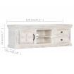 TV Cabinet White 120x30x40 cm Solid Mango Wood