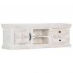 TV Cabinet White 120x30x40 cm Solid Mango Wood