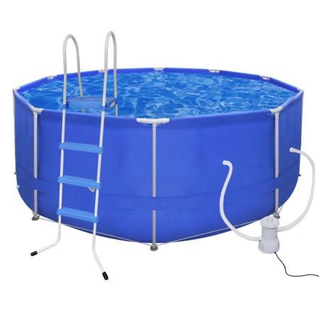 Swimming Pool Round 367 cm with Ladder & Filter Pump 2000 L / h