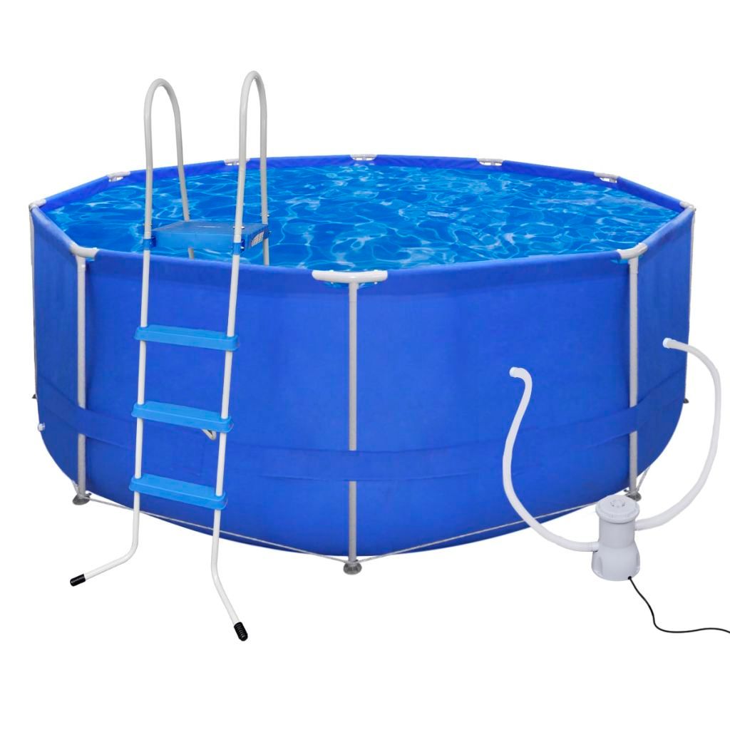 Swimming Pool Round 367 cm with Ladder & Filter Pump 2000 L / h