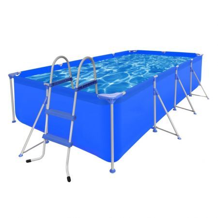 Swimming Pool with Ladder Steel 394 x 207 x 80 cm