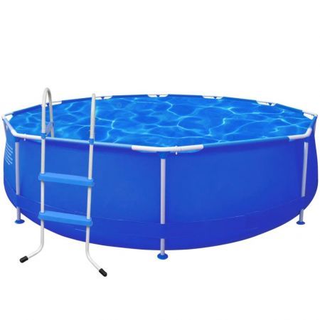 Swimming Pool Steel Frame Round 360 x 76 cm with Ladder