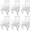 Dining Chairs 6 pcs White Pinewood