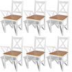 Dining Chairs 6 pcs White Pinewood