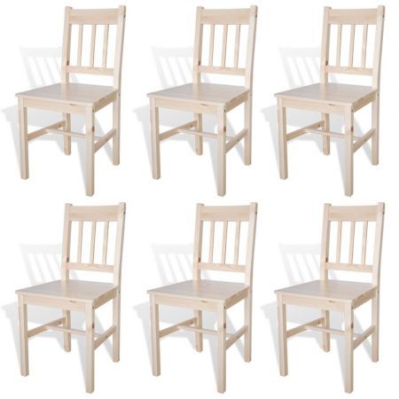 Dining Chairs 6 pcs Pinewood