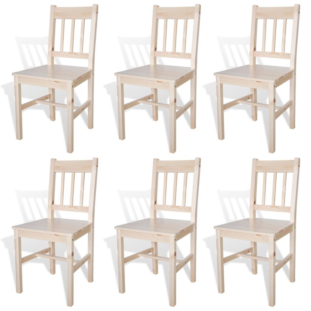 Dining Chairs 6 pcs Pinewood