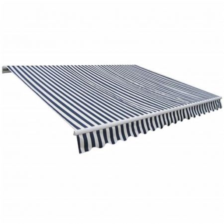 Folding Awning 300 cm Navy Blue & White