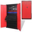 Metal Tool Storage Cabinet with Removable Tool Chest Black-red