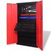 Metal Tool Storage Cabinet with Removable Tool Chest Black-red