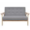 Sofa Set 2 Pieces Fabric Light Grey