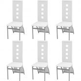 Dining Chairs 6 pcs White Faux Leather