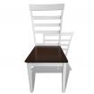 Extending Dining Set 7 Pieces Brown and White