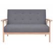 Sofa Set 2 Pieces Fabric Dark Grey