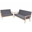 Sofa Set 2 Pieces Fabric Dark Grey