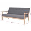 Sofa Set 2 Pieces Fabric Dark Grey