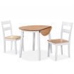 Dining Set 3 Pieces MDF and Rubberwood White