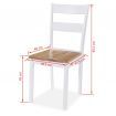 Dining Set 3 Pieces MDF and Rubberwood White