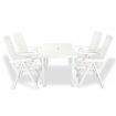 5 Piece Outdoor Dining Set Plastic White