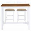 Bar Table and Stool Set 3 Pieces MDF Dark Brown