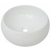 Bathroom Basin with Mixer Tap Ceramic Round White