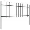Garden Fence with Spear Top Steel 5.1 m Black