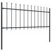 Garden Fence with Spear Top Steel 10.2 m Black