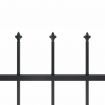 Garden Fence with Spear Top Steel 10.2 m Black