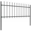 Garden Fence with Spear Top Steel 11.9 m Black