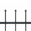 Garden Fence with Spear Top Steel 11.9 m Black