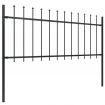 Garden Fence with Spear Top Steel 13.6 m Black