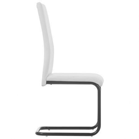 white cantilever dining chairs