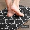 2 PCS Flannel Kitchen Mat Cushioned Anti-Fatigue Kitchen Rug,Water absorption  Non-Slip col black