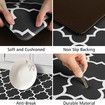 2 PCS Flannel Kitchen Mat Cushioned Anti-Fatigue Kitchen Rug,Water absorption  Non-Slip col black