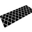 2 PCS Flannel Kitchen Mat Cushioned Anti-Fatigue Kitchen Rug,Water absorption  Non-Slip col black