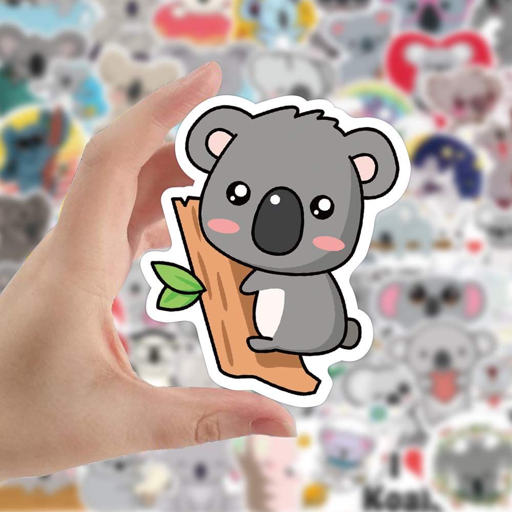 53pcs Koala Stickers for Water Bottles 50 Pack, Waterproof Vinyl Stickers