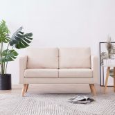 2-Seater Sofa Fabric Cream