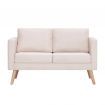 2-Seater Sofa Fabric Cream