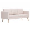 3-Seater Sofa Fabric Cream