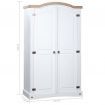 Wardrobe Mexican Pine Corona Range 2 Doors White